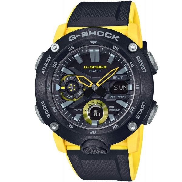 Мъжки часовник CASIO G-SHOCK Carbon Core Guard Yellow & Black GA-2000-1A9ER от krastevwatches.com - 1